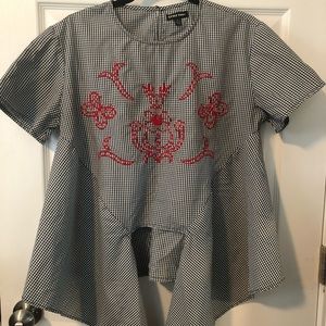Embroidered tie top